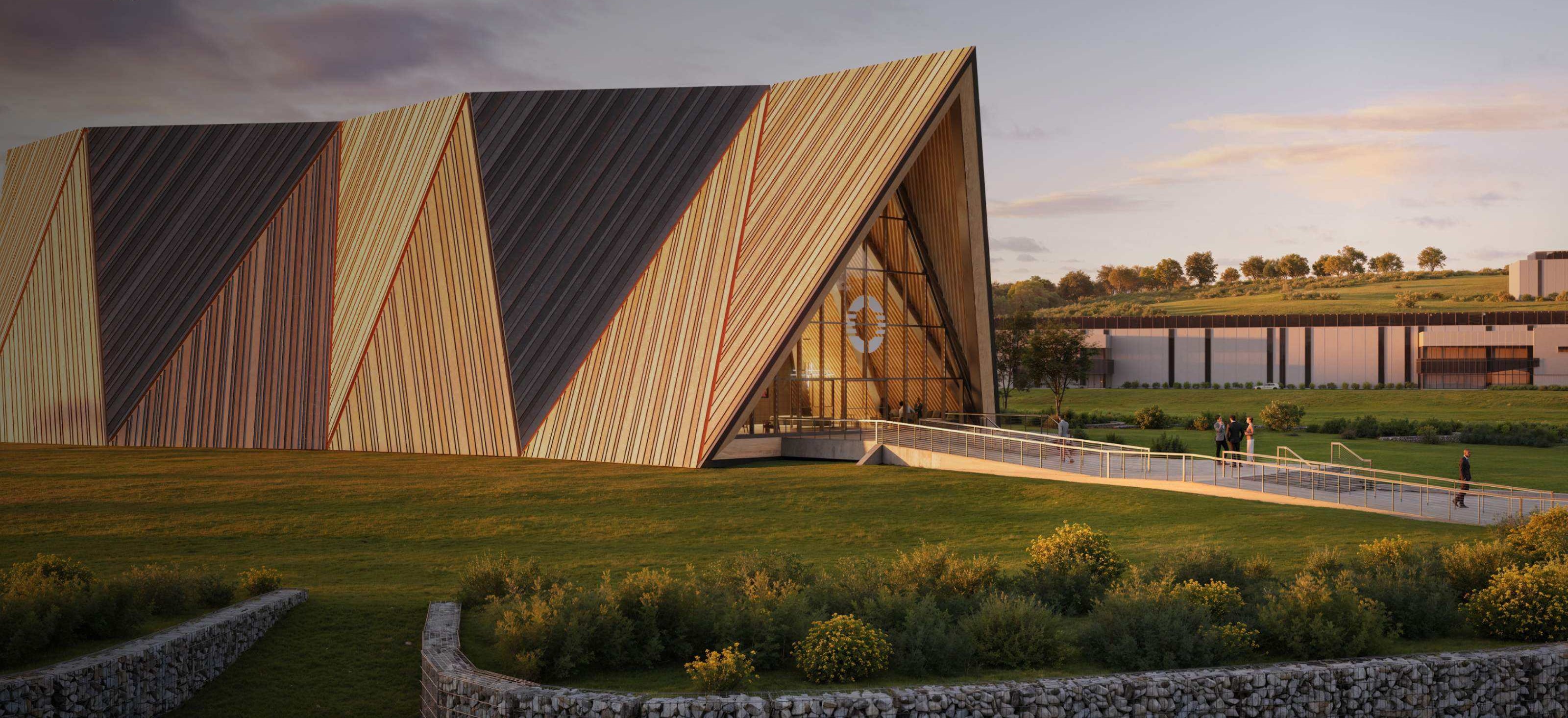 Slik kan en liten kjernekraftreaktor bli seende ut ifølge atomenergiselskapet Oklo. «The Aurora Powerhouse», skal nå være under oppføring ved Idaho National Laboratory i regi av USAs energidepartement. Foto: Oklo. 